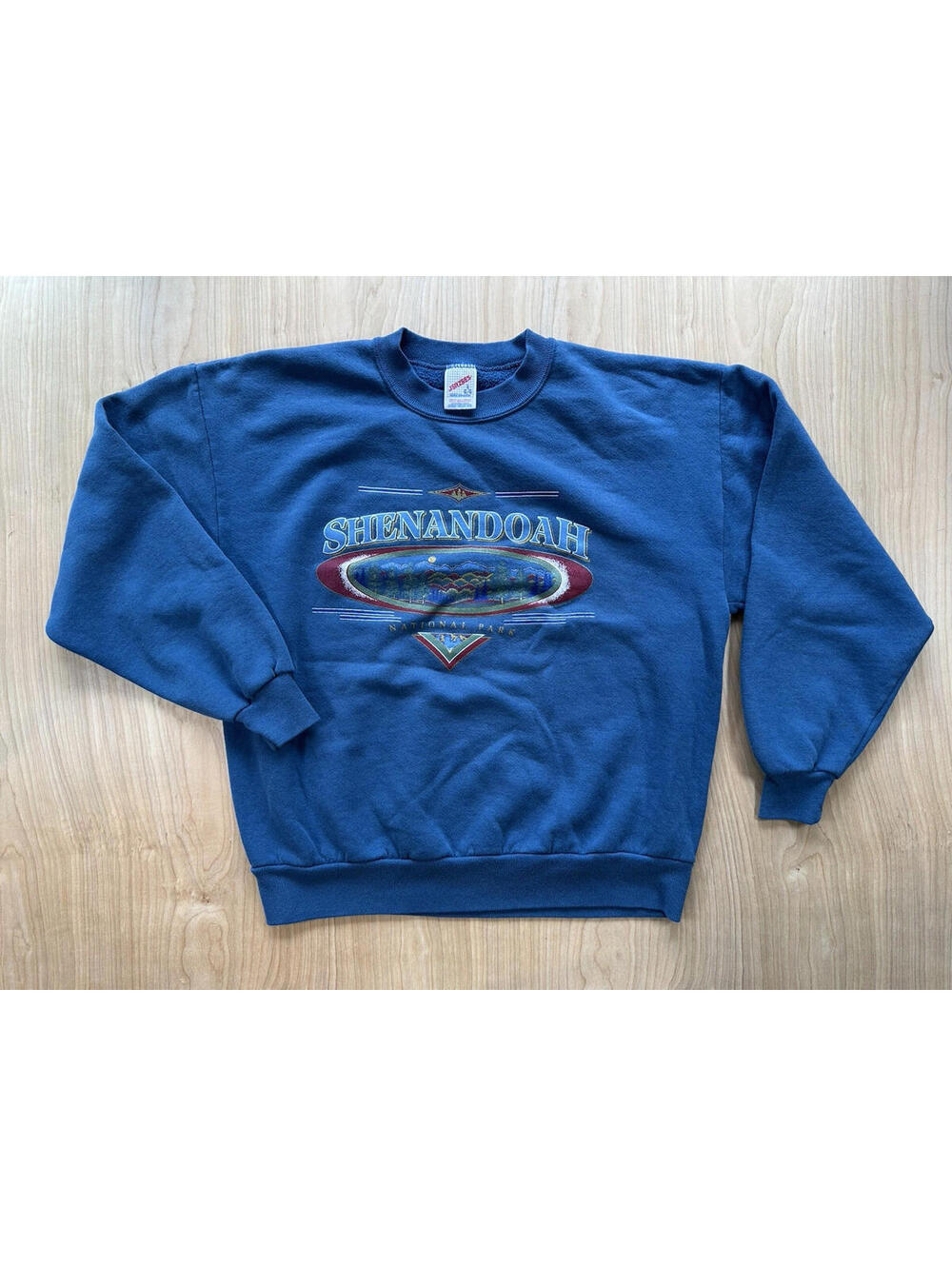 1980's vintage SHENANDOAH national park SWEATSHIRT blue TREES mountains USA nice
